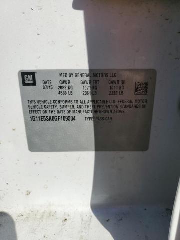 2016 CHEVROLET MALIBU LIMITED LTZ 1G11E5SA0GF109504