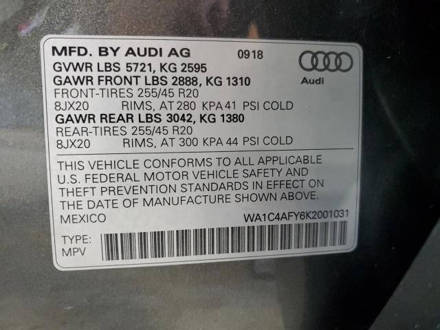 2019 AUDI SQ5 PRESTI WA1C4AFY6K2001031