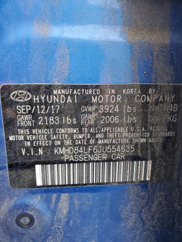 2018 HYUNDAI ELANTRA SEL - KMHD84LF6JU554635