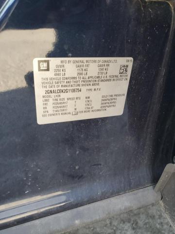 2016 CHEVROLET EQUINOX LT 2GNALCEK2G1106754