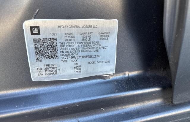 2022 GMC SIERRA K35 1GT49WEY3NF301276