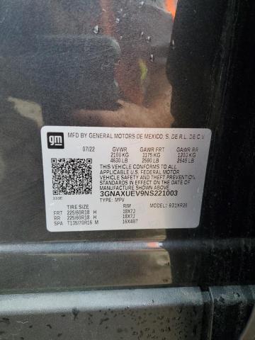 2022 CHEVROLET EQUINOX LT 3GNAXUEV9NS221003