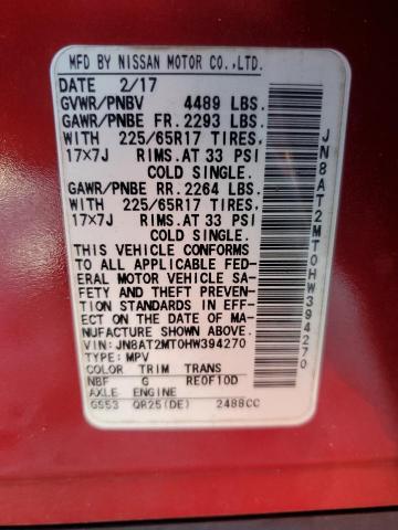 2017 NISSAN ROGUE S JN8AT2MT0HW394270