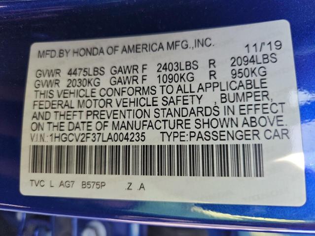 2020 HONDA ACCORD SPO #3285971566