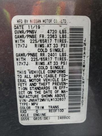 2020 NISSAN ROGUE S JN8AT2MV1LW132607