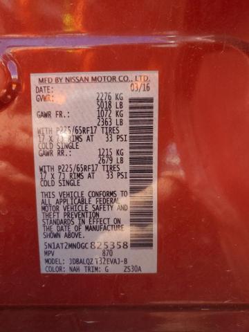 2016 NISSAN ROGUE S 5N1AT2MN0GC825358