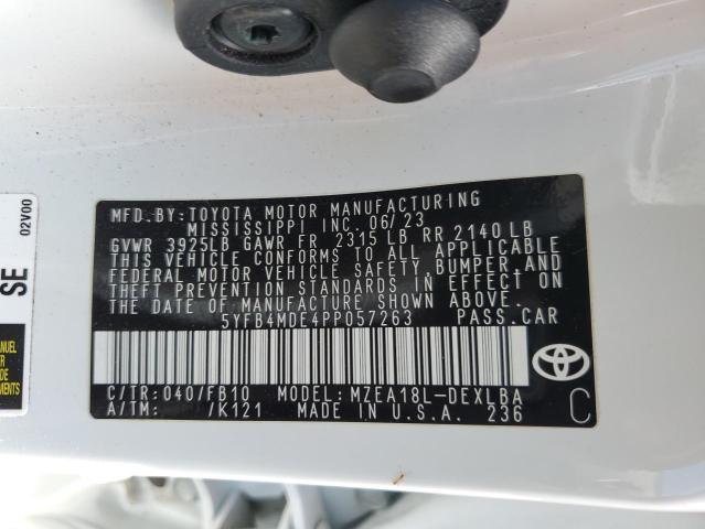 2023 TOYOTA COROLLA LE 5YFB4MDE4PP057263