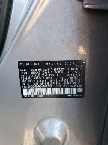 2019 HONDA FIT SPORT 3HGGK5H60KM700990