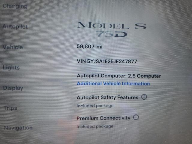 2018 TESLA MODEL S 5YJSA1E25JF247877