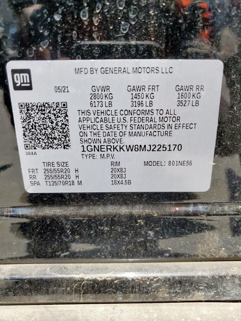 2021 CHEVROLET TRAVERSE P 1GNERKKW8MJ225170