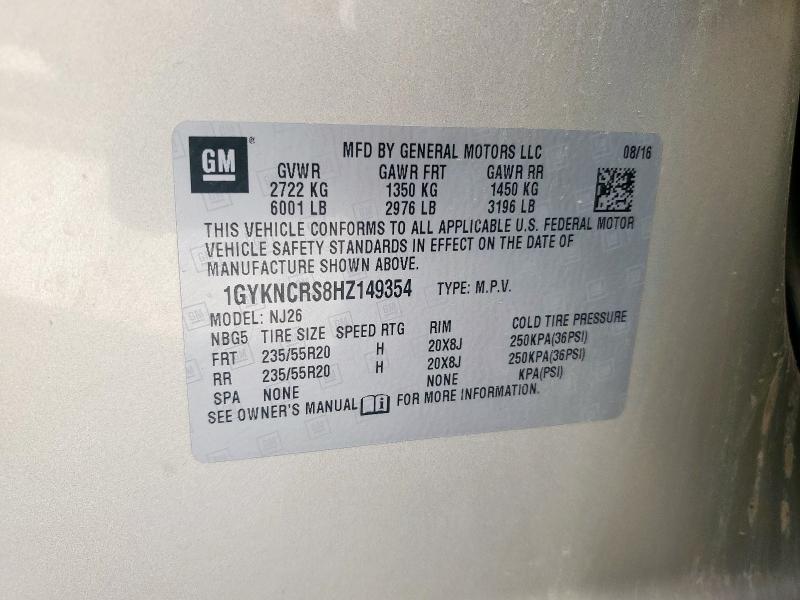 2017 CADILLAC XT5 PREMIUM LUXURY 1GYKNCRS8HZ149354