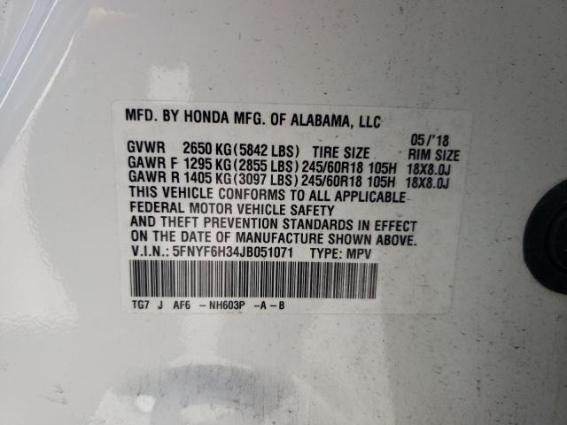 2018 HONDA PILOT EX 5FNYF6H34JB051071