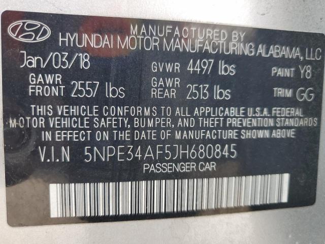2018 HYUNDAI SONATA SPO 5NPE34AF5JH680845