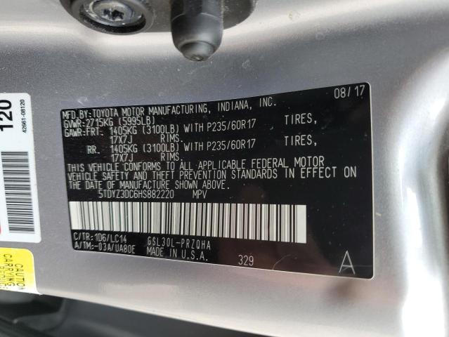 2017 TOYOTA SIENNA XLE 5TDYZ3DC6HS882220