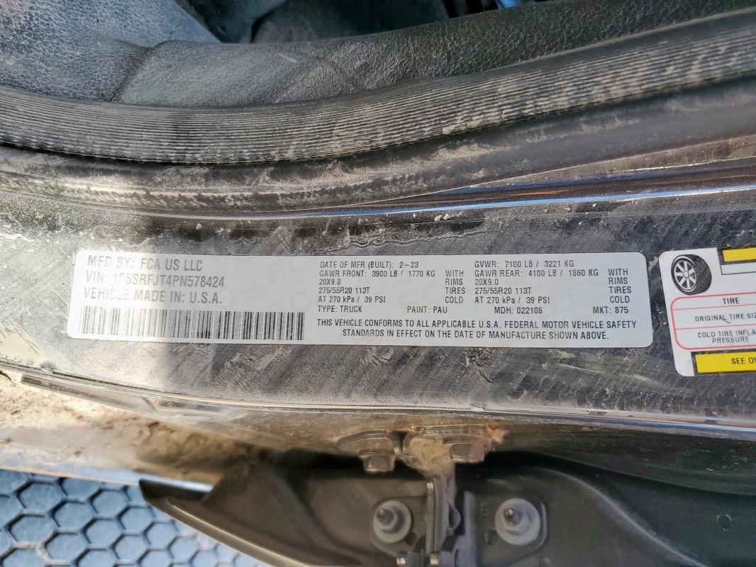 2023 RAM 1500 LARAM 1C6SRFJT4PN578424