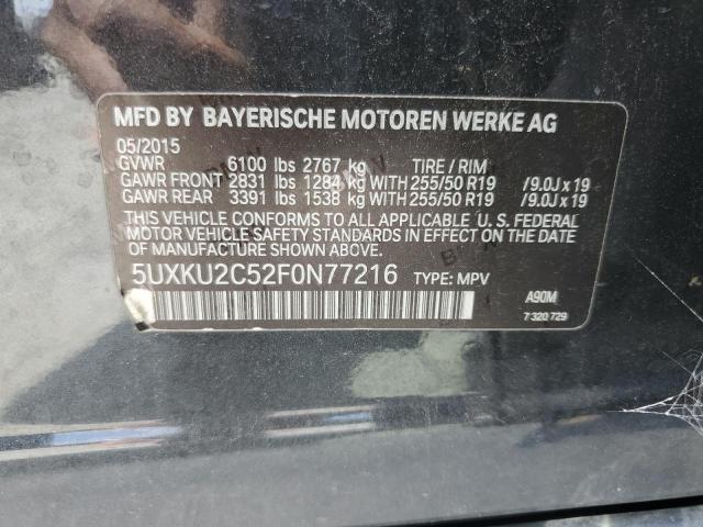 2015 BMW X6 XDRIVE3 5UXKU2C52F0N77216
