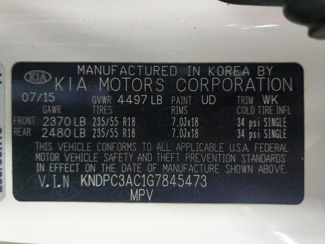 2016 KIA SPORTAGE E KNDPC3AC1G7845473