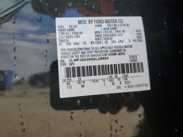 2022 LINCOLN NAUTILUS R 2LMPJ8K96NBL08804