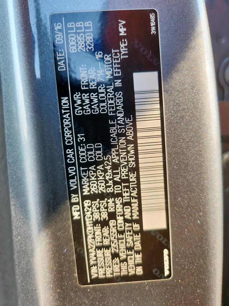 2017 VOLVO XC90 T6 YV4A22PK0H1134219