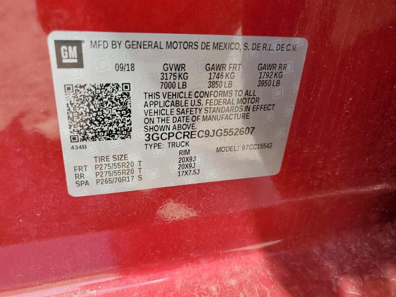 2018 CHEVROLET SILVERADO - 3GCPCREC9JG552607