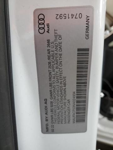 2022 AUDI A5 PREMIUM PLUS 45 WAUFACF53NA024934