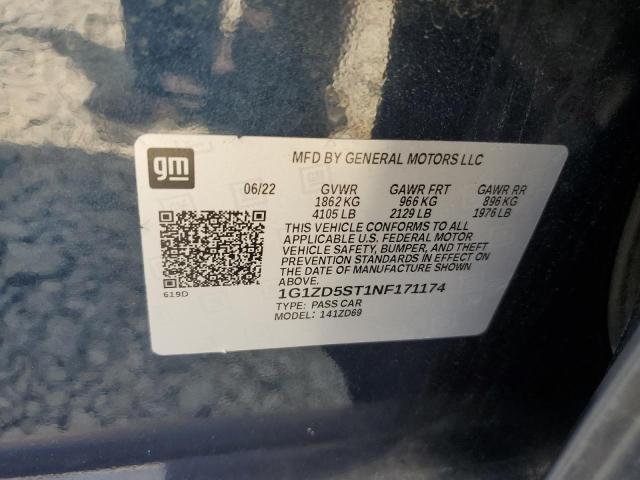 2022 CHEVROLET MALIBU LT - 1G1ZD5ST1NF171174