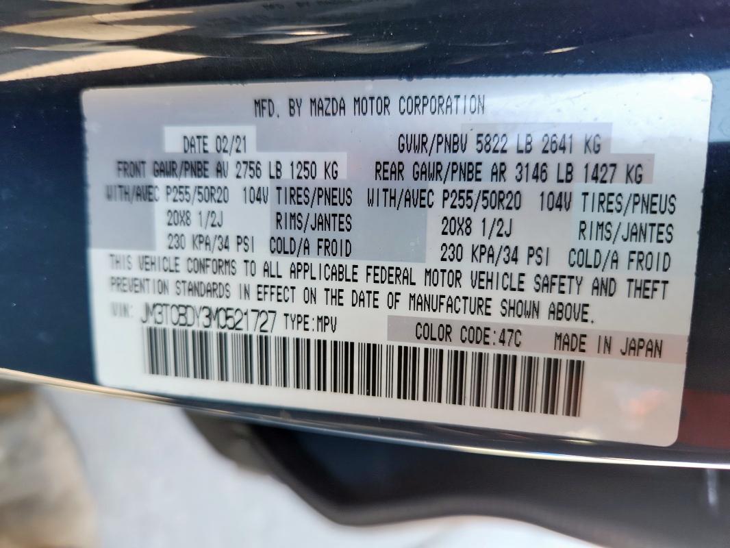 2021 MAZDA CX-9 GRAND JM3TCBDY3M0521727