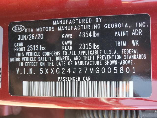 2021 KIA K5 LX - 5XXG24J27MG005801