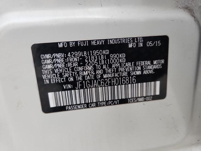 2015 SUBARU IMPREZA PR JF1GJAC62FH016816