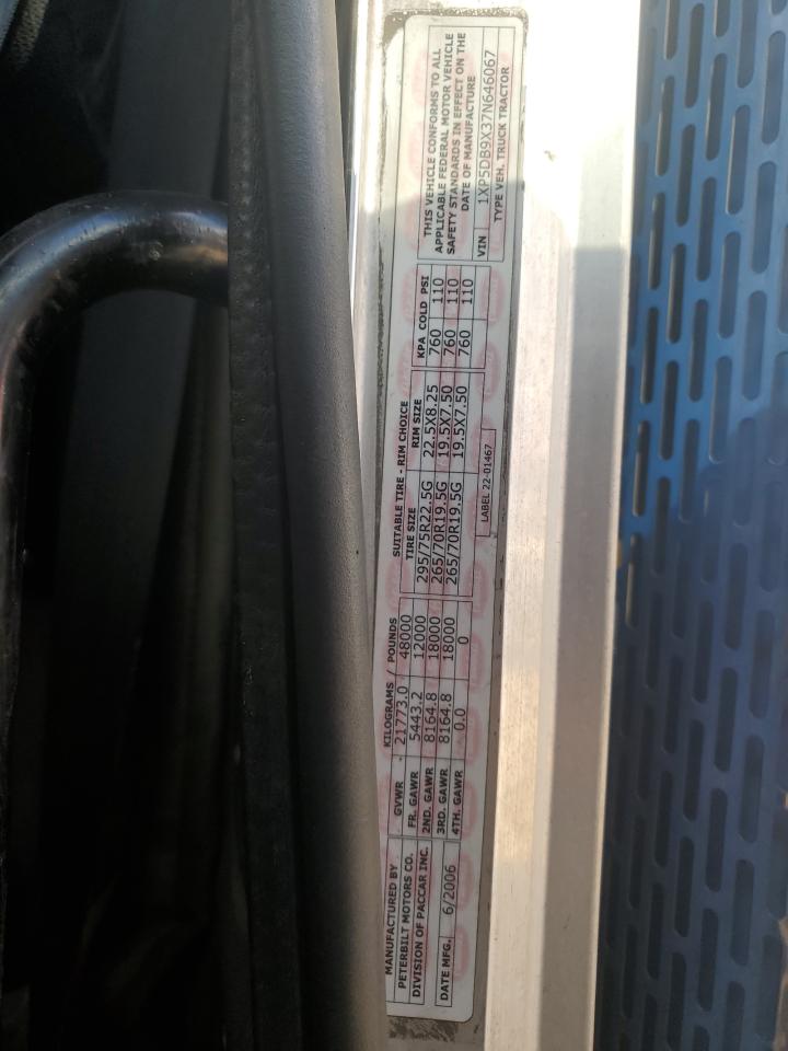 Lot #3290370763 2007 PETERBILT TRACTOR 379