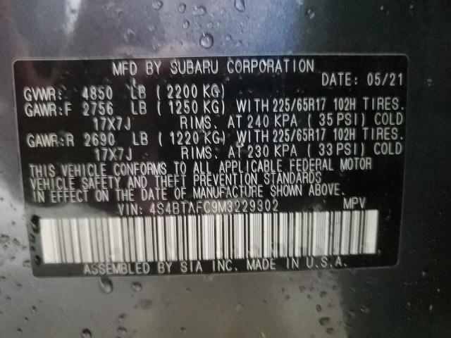 2021 SUBARU OUTBACK PR - 4S4BTAFC9M3229302