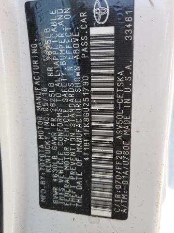 2016 TOYOTA CAMRY LE - 4T1BF1FK8GU251790