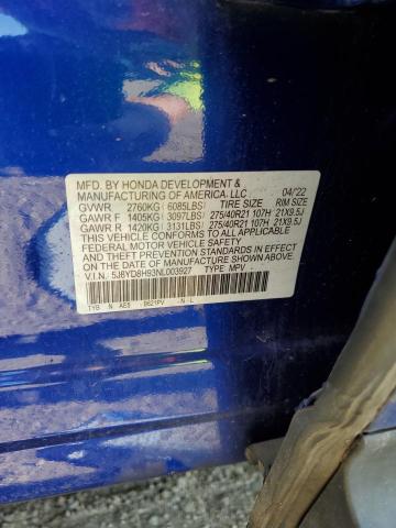 2022 ACURA MDX TYPE S 5J8YD8H93NL003927