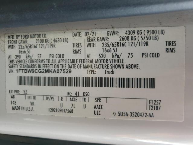2021 FORD TRANSIT T- 1FTBW9CG2MKA07529