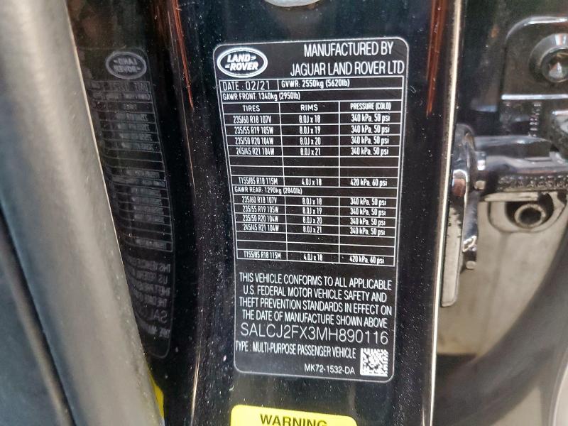 2021 LAND ROVER DISCOVERY SALCJ2FX3MH890116