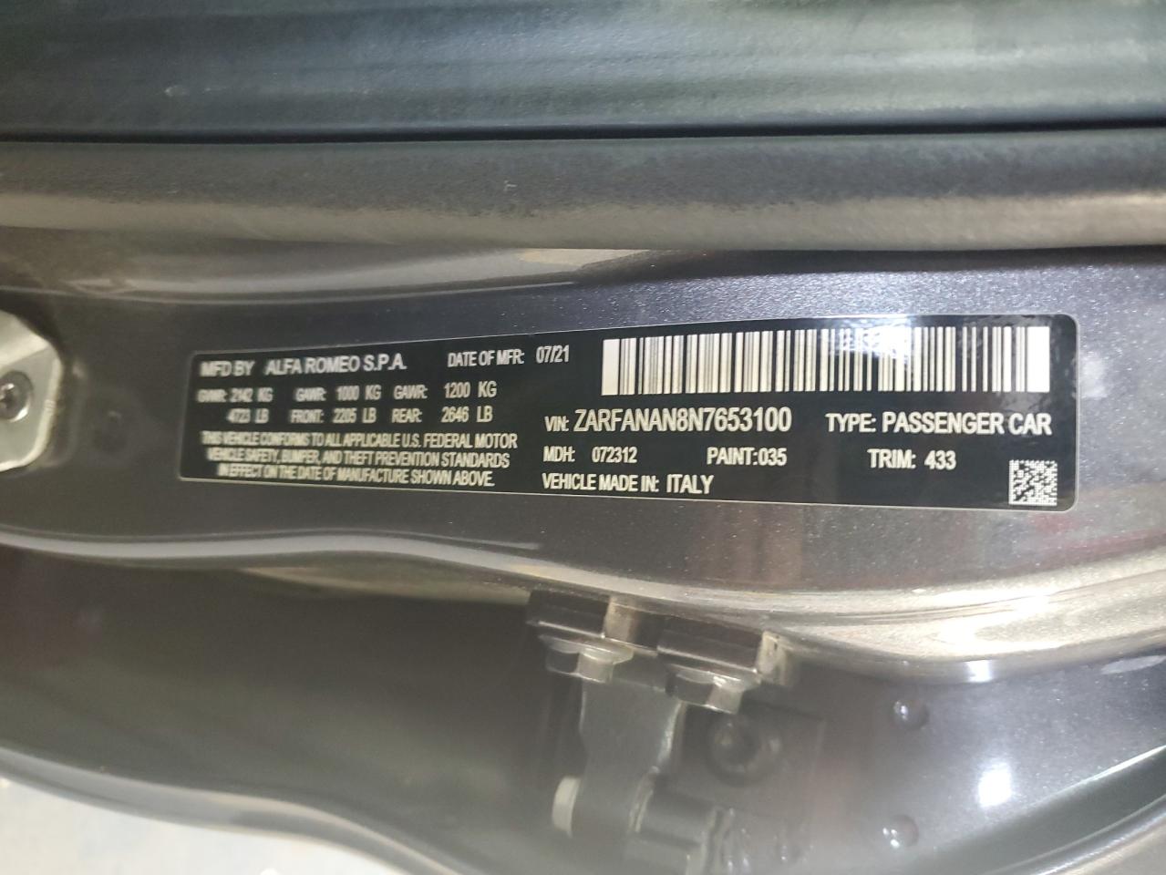 Lot #3311748725 2022 ALFA ROMEO GIULIA