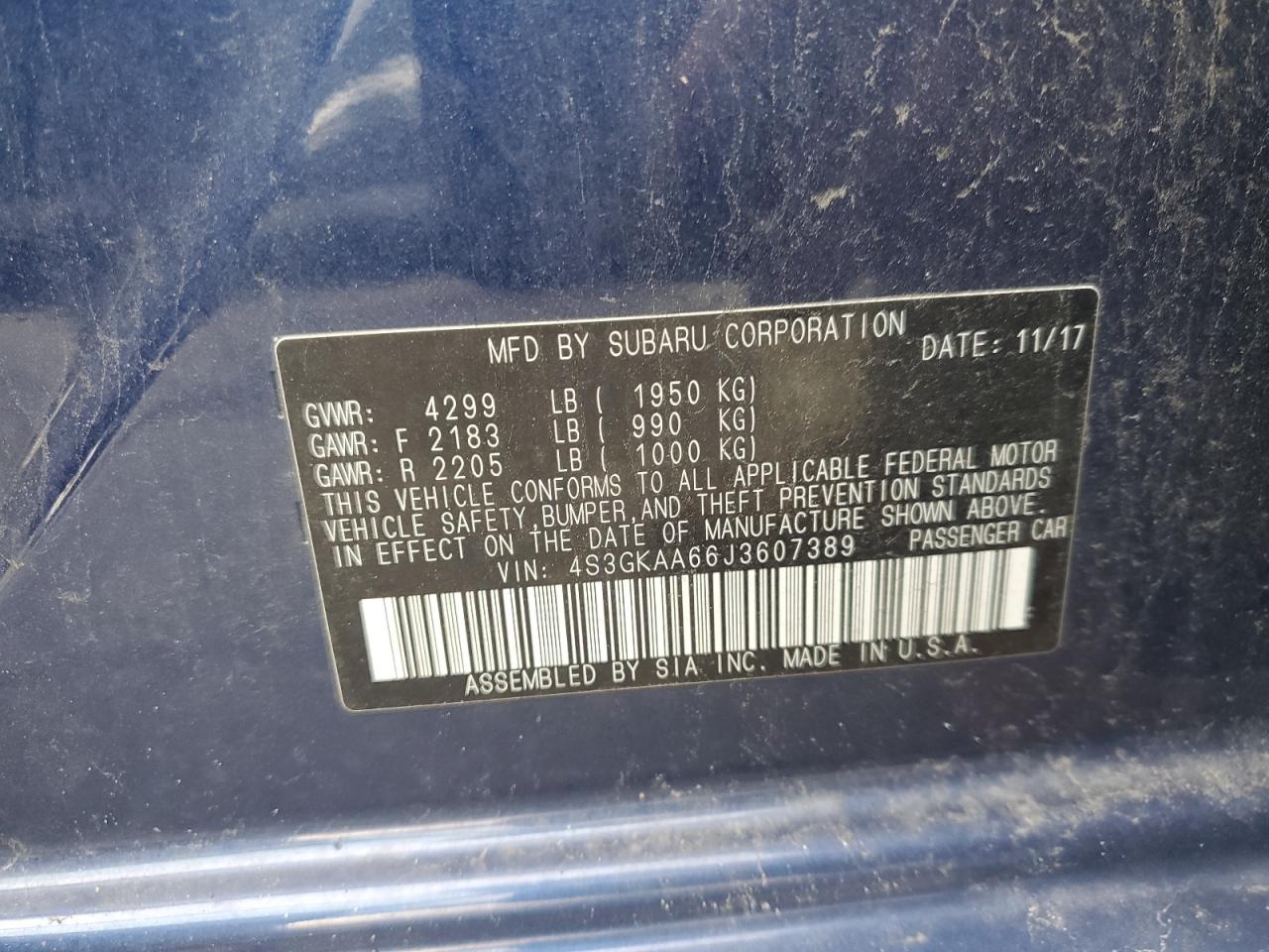 Lot #3266040530 2018 SUBARU IMPREZA