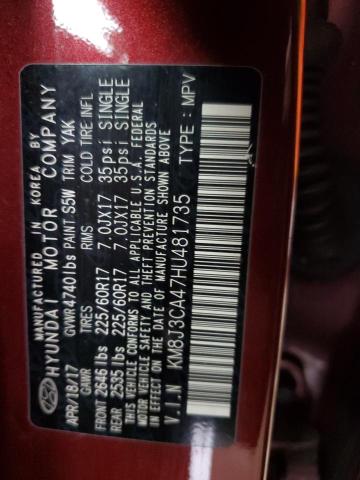 2017 HYUNDAI TUCSON LIM KM8J3CA47HU481735