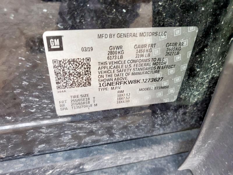 2019 CHEVROLET TRAVERSE L - 1GNERFKW8KJ273627