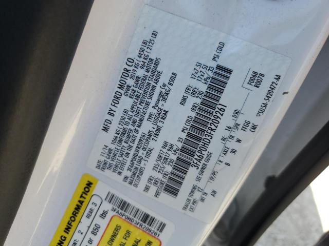 2015 FORD FUSION SE 3FA6P0HD3FR209261
