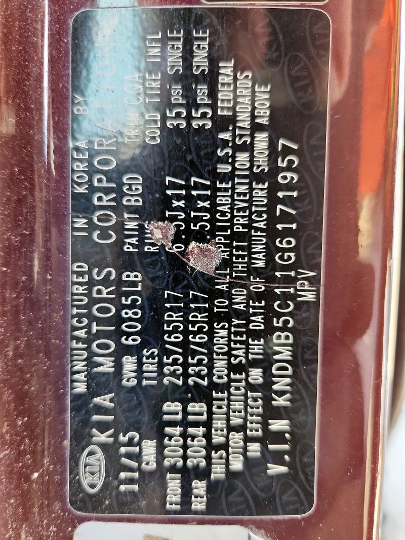 2016 KIA SEDONA LX - KNDMB5C11G6171957