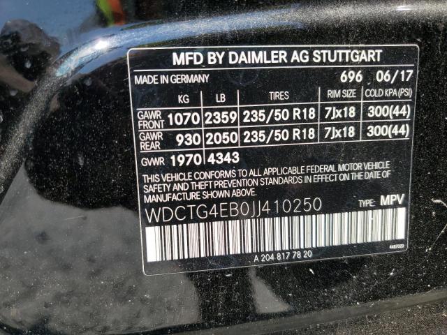 2018 MERCEDES-BENZ GLA 250 - WDCTG4EB0JJ410250