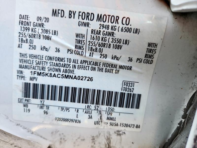 2021 FORD EXPLORER P 1FM5K8AC5MNA02726