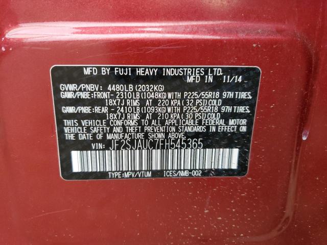 2015 SUBARU FORESTER 2 JF2SJAUC7FH545365