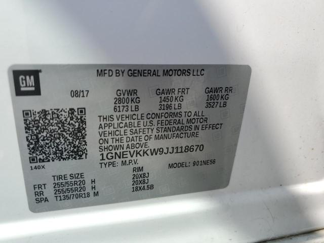 2018 CHEVROLET TRAVERSE HIGH COUNTRY 1GNEVKKW9JJ118670