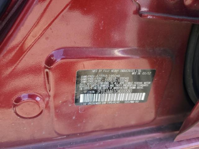 2012 SUBARU IMPREZA - JF1GJAA61CH016580