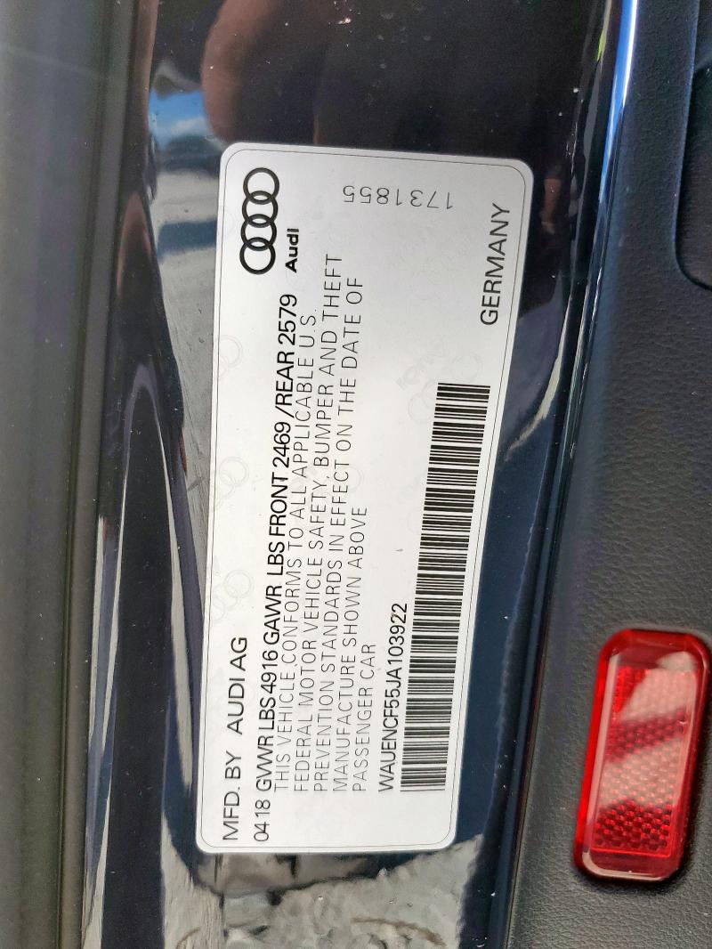 2018 AUDI A5 PREMIUM - WAUENCF55JA103922