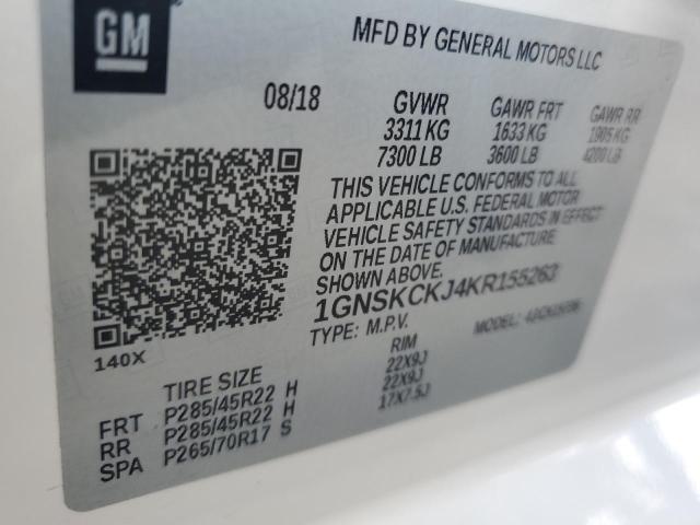 2019 CHEVROLET TAHOE K150 1GNSKCKJ4KR155263