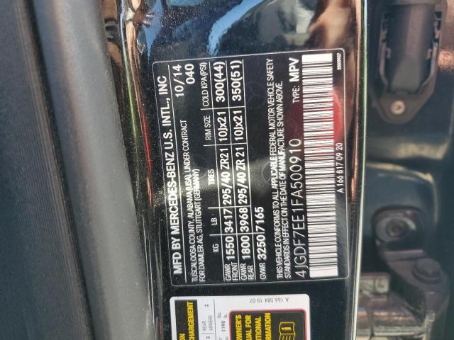 2015 MERCEDES-BENZ GL 63 AMG 4JGDF7EE1FA500910