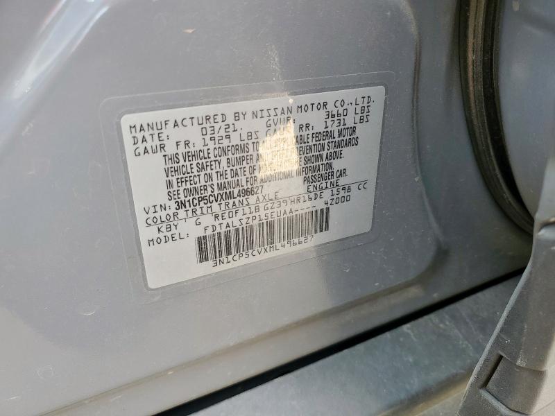 2021 NISSAN KICKS SV 3N1CP5CVXML496627